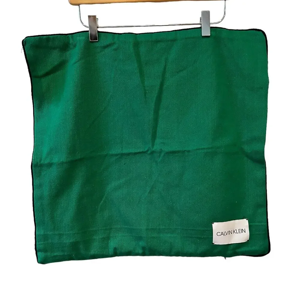 Calvin Klein Square Pillow Covers Preppy Kelly Green Pair